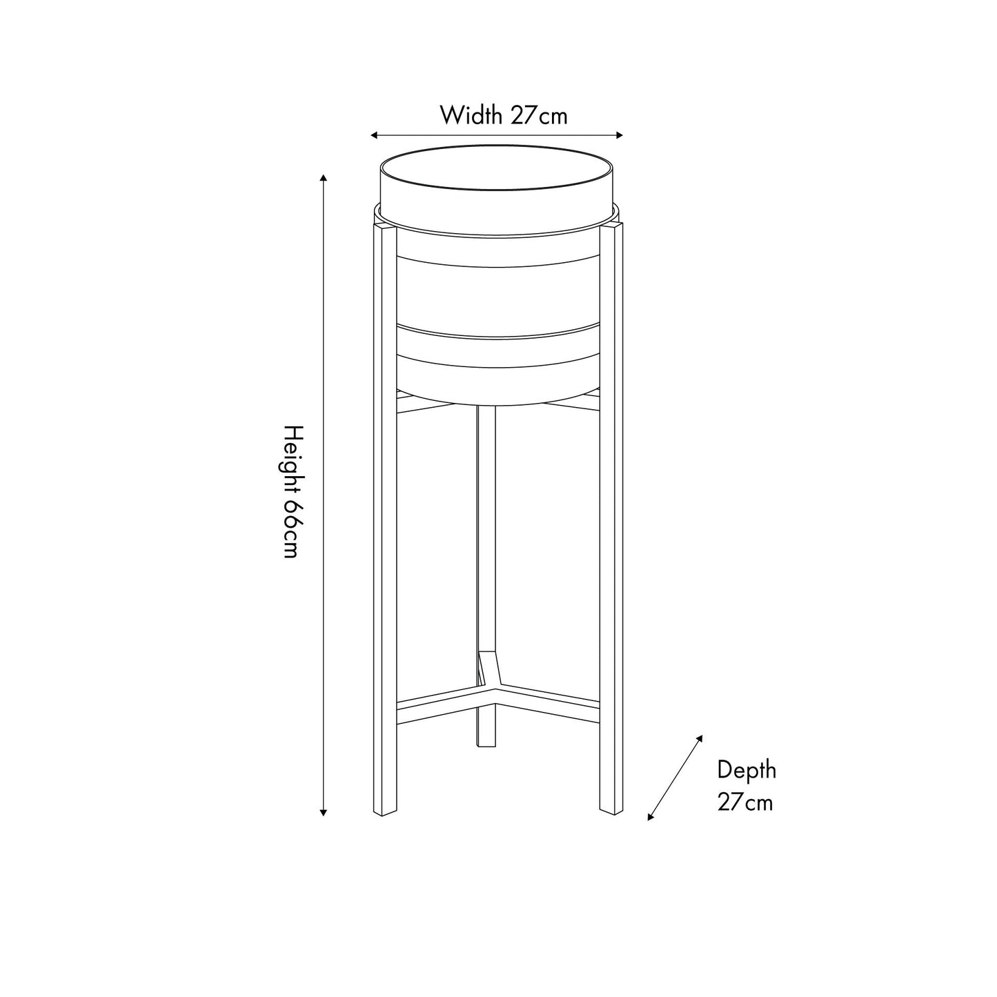 Large Brass and Matt Black Metal Floor Planter – Handcrafted Modern Plant Stand for Stylish UK Homes