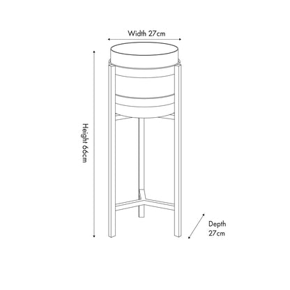Large Brass and Matt Black Metal Floor Planter – Handcrafted Modern Plant Stand for Stylish UK Homes