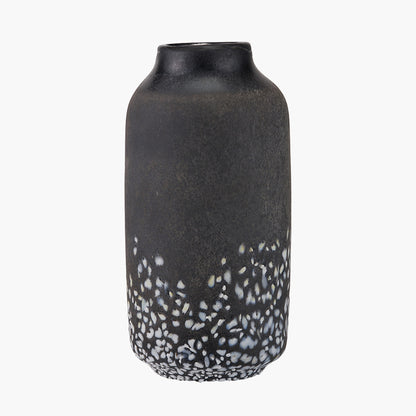 Etna Black and White Speckled Glass Vase
