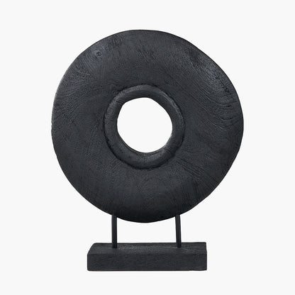Black Handcarved Mango Wood Circular Ornament