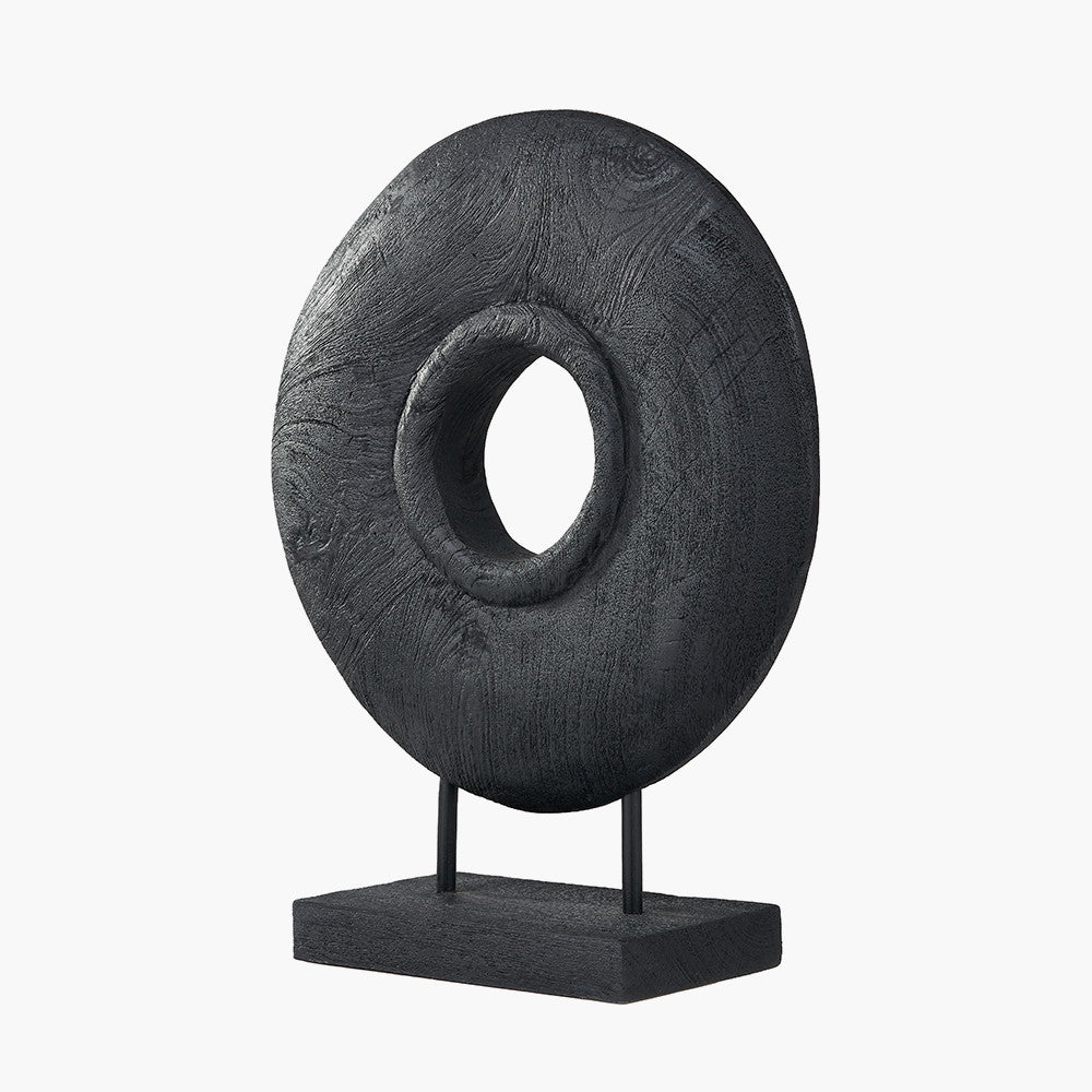 Black Handcarved Mango Wood Circular Ornament