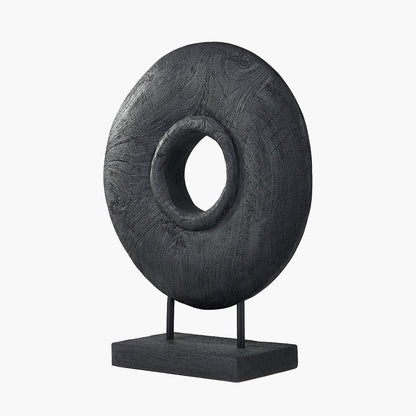 Black Handcarved Mango Wood Circular Ornament