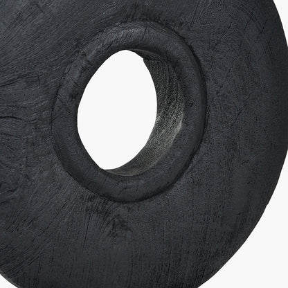 Black Handcarved Mango Wood Circular Ornament