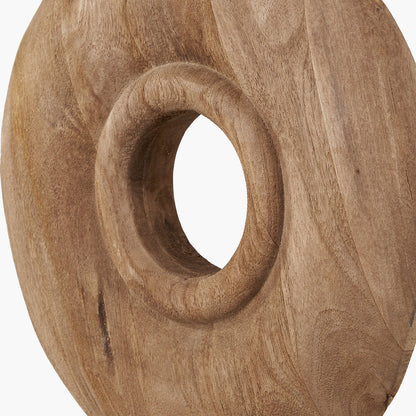 Natural Handcarved Mango Wood Circular Ornament