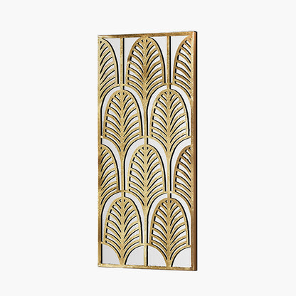 Gold Metal Rectangular Mirrored Wall Art
