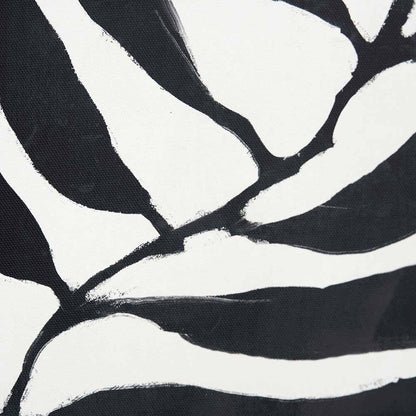Set of 2 Monochrome Black Leaf Print Canvases with Black Frames