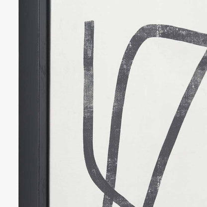 Set of 2 Black Squiggle Print Canvases with Black Frames