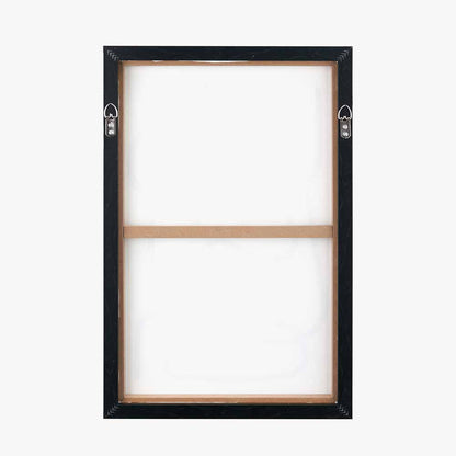 Set of 2 Black Squiggle Print Canvases with Black Frames
