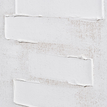 White and Natural Textured Canvas with Natural Frame
