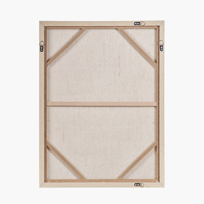 White and Natural Textured Canvas with Natural Frame