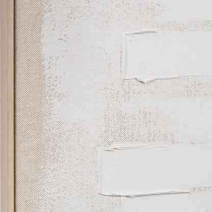 White and Natural Textured Canvas with Natural Frame