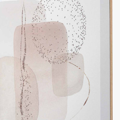 Set of 2 Natural Abstract Canvases with Natural Frame