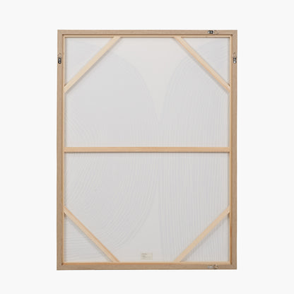 Black and Cream Abstract Canvas with Natural Frame