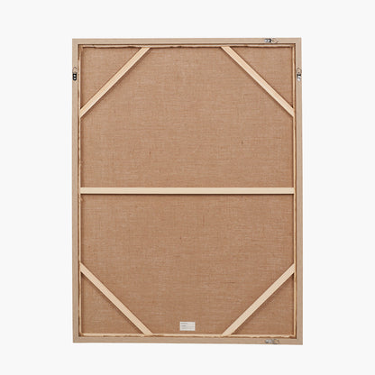 Natural and Grey Textured Abstract Canvas with Natural Frame
