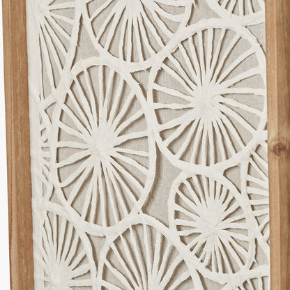 Set of 2 Cut Out Pattern Natural Paper Design Wall Art with Natural Frames