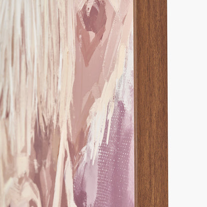 Mulberry and Naturals Highland Cow Canvas with Oak Effect Frame