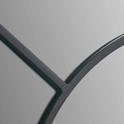 Black Metal 2 Half Moon Section Wall Mirror – 92cm Modern Round Industrial Statement Mirror