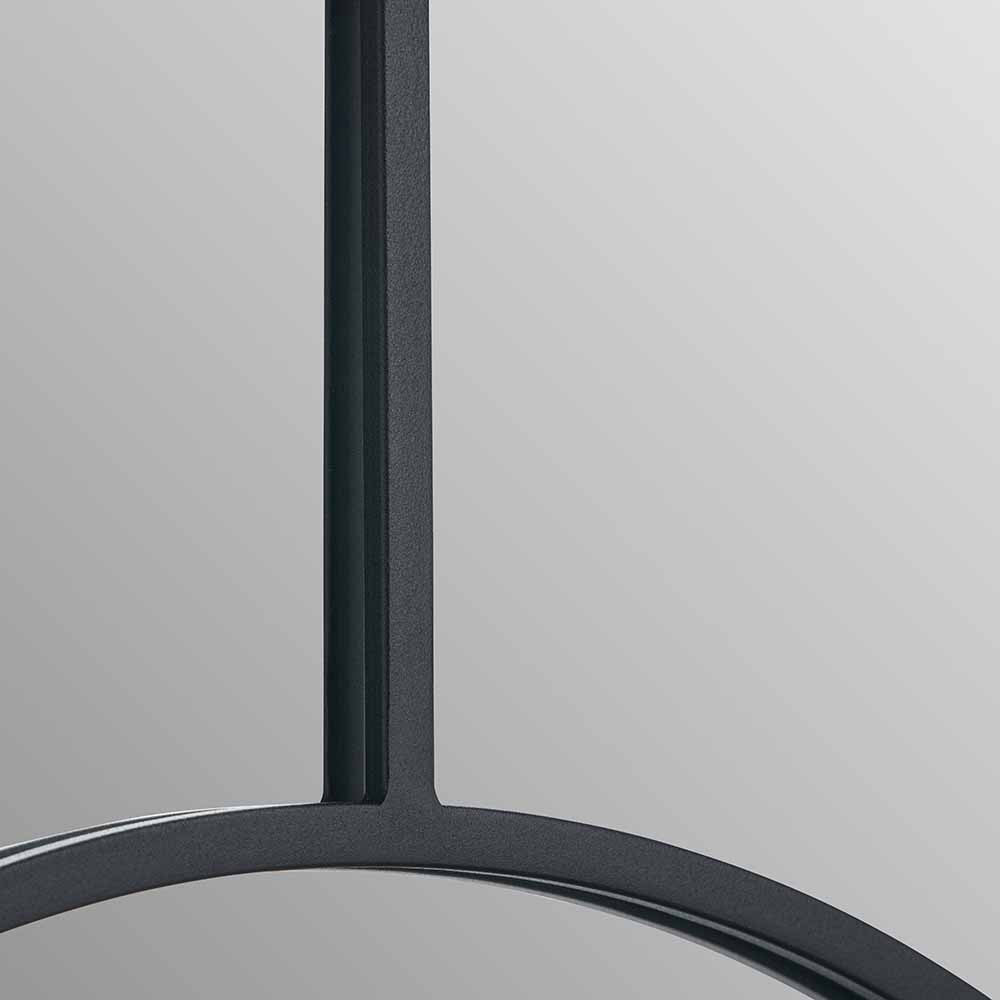 Black Metal 2 Half Moon Section Wall Mirror – 92cm Modern Round Industrial Statement Mirror