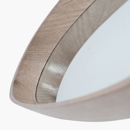 Natural Wood Veneer Teardrop Wall Mirror – Mid-Century Modern Elegance