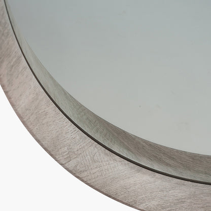 Grey Oak Wood Veneer Frame, adds a natural, modern texture to your space. Contemporary Round Shape. W74xD74xH6cm. Ready to hang and enjoy. Shop online today at www.nobleandnook.co.uk