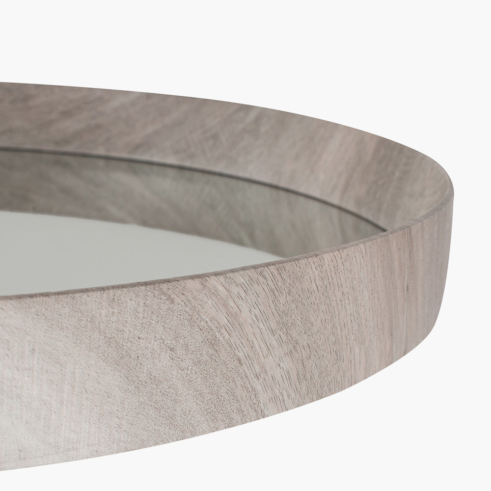 Grey Oak Wood Veneer Frame, adds a natural, modern texture to your space. Contemporary Round Shape. W74xD74xH6cm. Ready to hang and enjoy. Shop online today at www.nobleandnook.co.uk