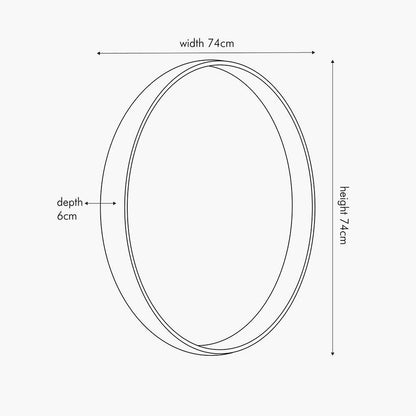 Grey Oak Wood Veneer Frame, adds a natural, modern texture to your space. Contemporary Round Shape. W74xD74xH6cm. Ready to hang and enjoy. Shop online today at www.nobleandnook.co.uk
