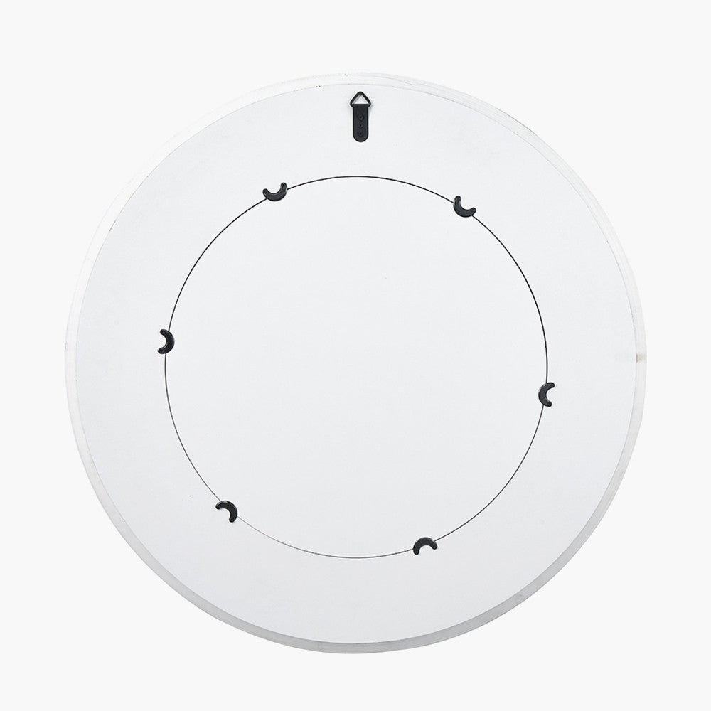 White Marble Effect Round Wall Mirror | Contemporary Wall Mirror