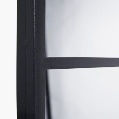 Dark Grey Metal 12 Section Floor Mirror – 200cm Industrial Window Style Leaner Mirror