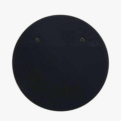 Brushed Gold Metal Slim Frame Round Wall Mirror Small – Modern Luxe Design
