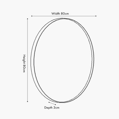 Black Metal Slim Frame Round Wall Mirror Medium – Modern Statement Design