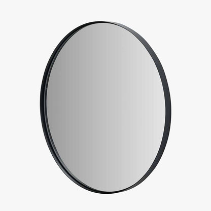 Black Metal Slim Frame Round Wall Mirror Medium – Modern Statement Design