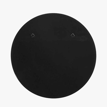 Brushed Silver Metal Slim Frame Round Wall Mirror Small - Modern Minimalist Design
