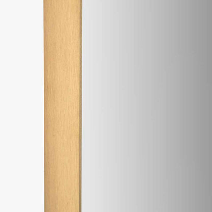 Brushed Gold Oval Wall Mirror – Slim Frame, Modern Minimalist Design