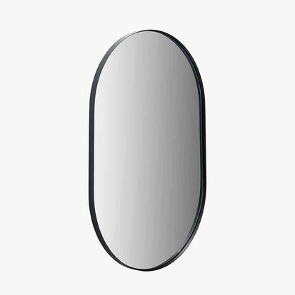 Black Oval Wall Mirror – Slim Metal Frame, Modern Minimalist Design