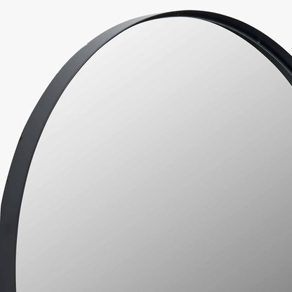 Black Oval Wall Mirror – Slim Metal Frame, Modern Minimalist Design
