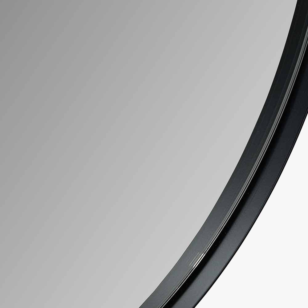Black Oval Wall Mirror – Slim Metal Frame, Modern Minimalist Design