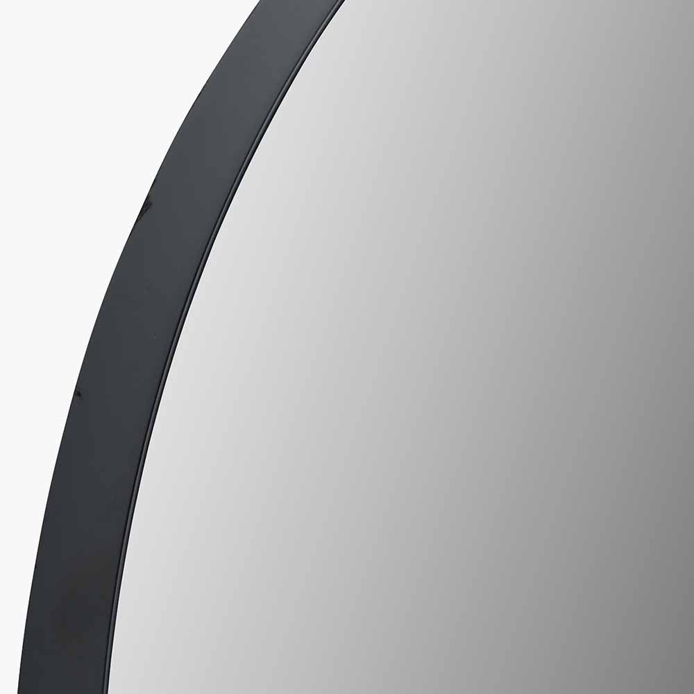 Black Oval Wall Mirror – Slim Metal Frame, Modern Minimalist Design