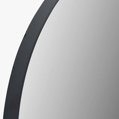 Black Oval Wall Mirror – Slim Metal Frame, Modern Minimalist Design