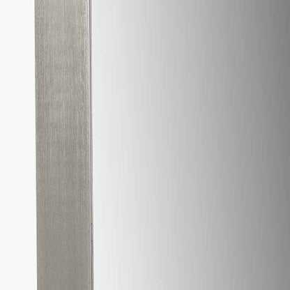 Brushed Silver Metal Slim Frame Arch Floor Mirror. Dimensions W70xD3xH200cm. This full-length mirror makes a bold statement, its arched shape and slim brushed silver frame blend contemporary style with classic charm. Shop online today at www.nobleandnook.co.uk