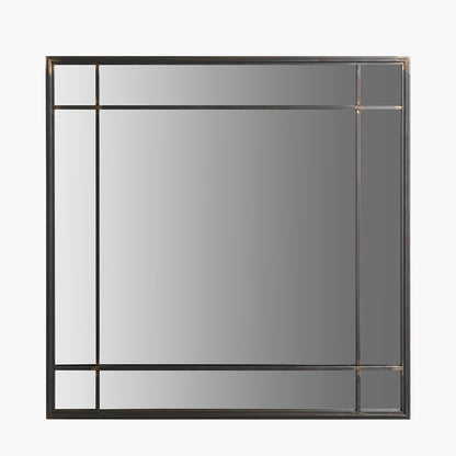 Antique Bronze Square Wall Mirror – 80cm Industrial Statement Mirror
