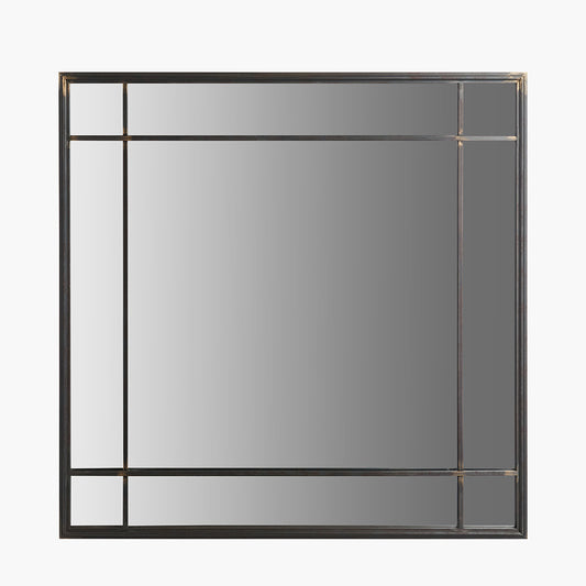 Antique Bronze Square Wall Mirror – 80cm Industrial Statement Mirror