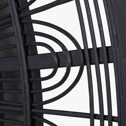 Black Bamboo Frame Round Wall Mirror | Scandi Wall Mirror UK