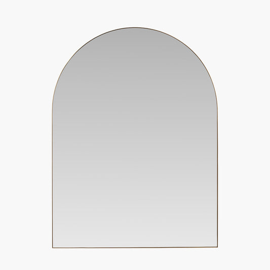 Brushed Gold Tall Arch Wall Mirror – Slim Frame, Modern Minimalist Design