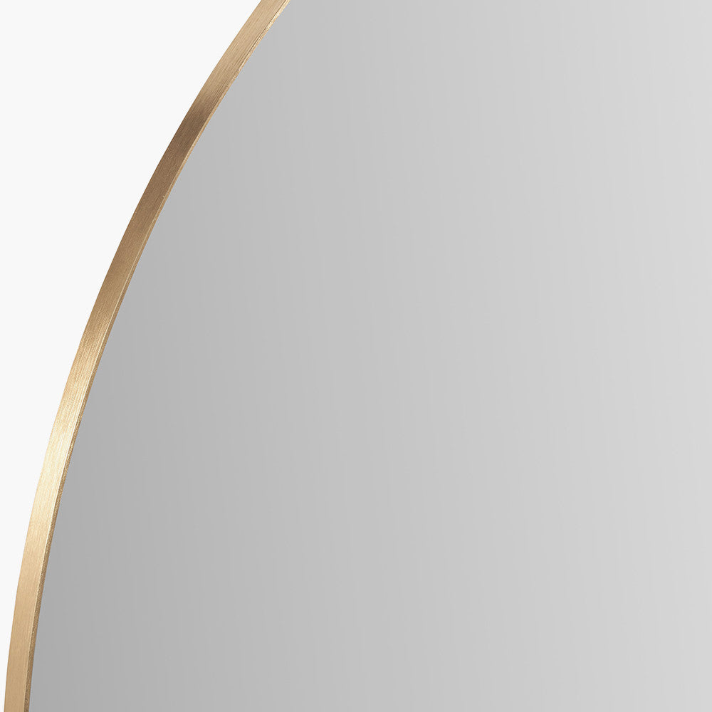 Brushed Gold Tall Arch Wall Mirror – Slim Frame, Modern Minimalist Design