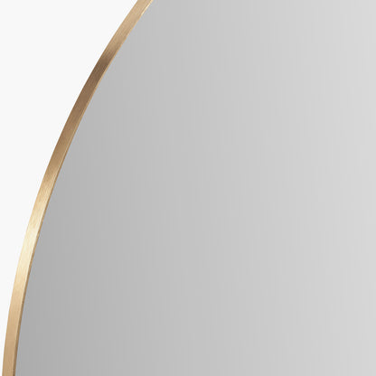 Brushed Gold Tall Arch Wall Mirror – Slim Frame, Modern Minimalist Design