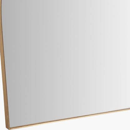 Brushed Gold Tall Arch Wall Mirror – Slim Frame, Modern Minimalist Design