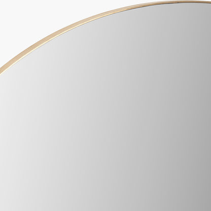 Brushed Gold Tall Arch Wall Mirror – Slim Frame, Modern Minimalist Design