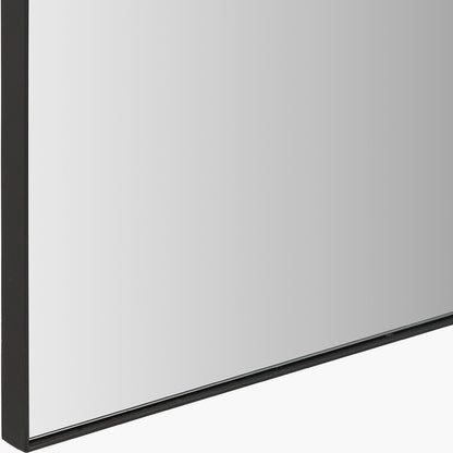 Black Tall Arch Wall Mirror – Slim Metal Frame, Modern Industrial Style