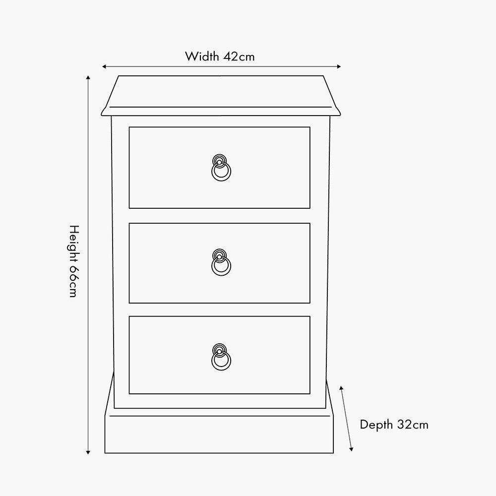 Loft Sage Multicoloured Pine Wood 3 Drawer Unit | Industrial Storage