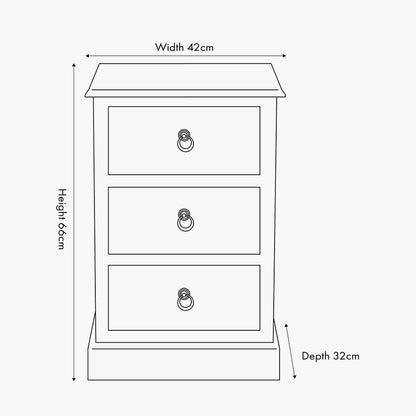 Loft Sage Multicoloured Pine Wood 3 Drawer Unit | Industrial Storage